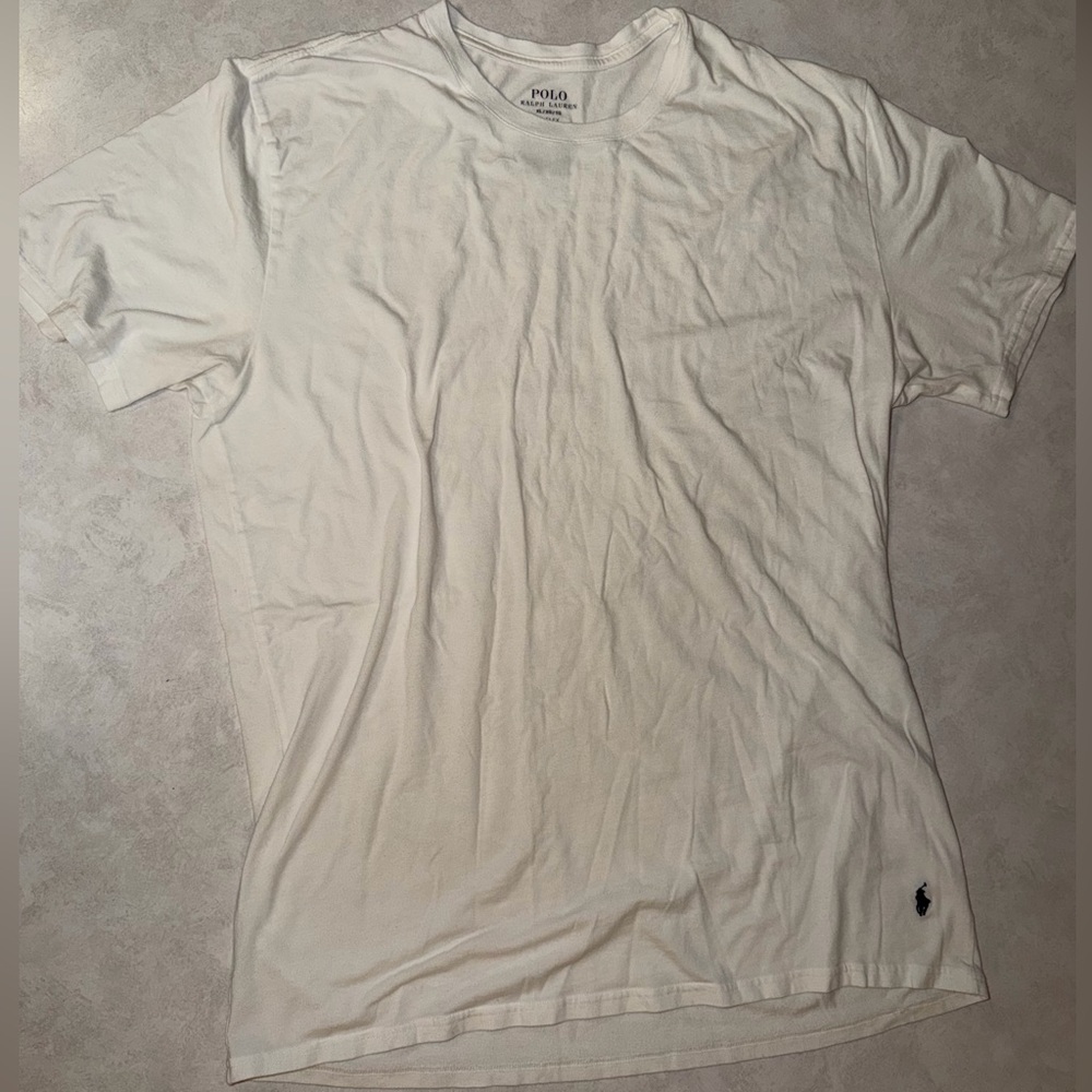 Polo Ralph Lauren T Shirt Men XL White Short Sleeve Crew Neck Pony Logo EUC